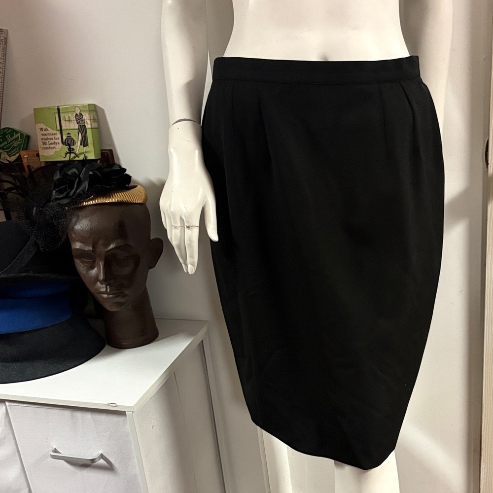Karl Lagerfeld Wool Classic Black Women's Pencil Skirt